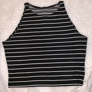 American Apparel Black and White Crop Top